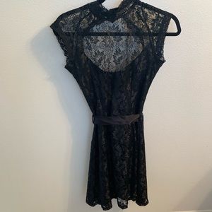 ASOS Lace High Collar Mini Dress